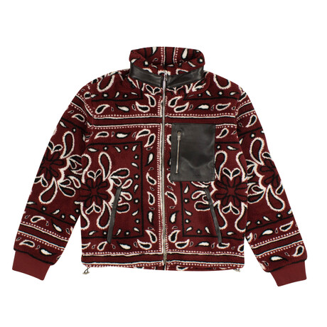 Red Printed Bandana Track Jacket // Red (XS)