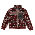 Red Printed Bandana Track Jacket // Red (L)