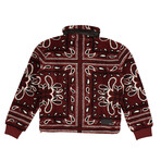 Red Printed Bandana Track Jacket // Red (L)