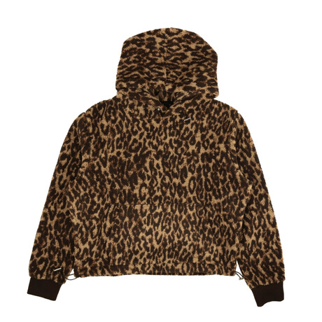 Leopard Polar Hoodie Sweatshirt // Brown (XS)