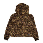 Leopard Polar Hoodie Sweatshirt // Brown (XS)