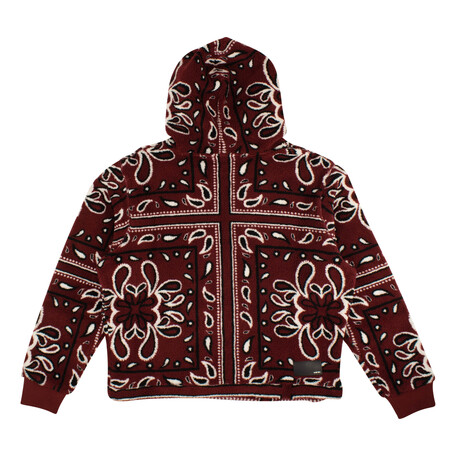 Printed Bandana Hoodie Sweatshirt // Red (XS)