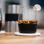 Nesh // Glass Tumbler With Chilled Coaster // Set Of 2