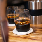 Nesh // Glass Tumbler With Chilled Coaster // Set Of 2