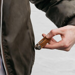 Crazy Horse Leather Key Organizer (Obsidian + Red)