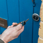 Crazy Horse Leather Key Organizer (Obsidian + Red)