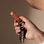 Pebbled Leather Key Organizer (Amber)