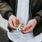 Crazy Horse Leather Key Organizer (Obsidian + Red)