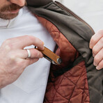 Crazy Horse Leather Key Organizer (Obsidian + Red)