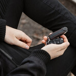 Crazy Horse Leather Key Organizer (Obsidian + Red)