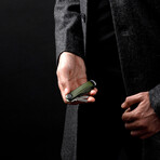 Saffiano Leather Key Organizer (Olive)