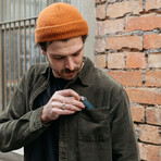 Crazy Horse Leather Key Organizer (Obsidian + Red)