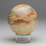 Genuine Polished Gemmy Honey Onyx 3" Sphere With Acrylic Display Stand