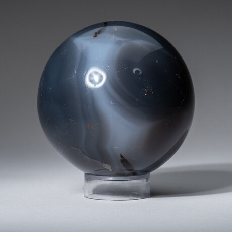 Genuine Polished Blue Orca 2.5" Sphere With Acrylic Display Stand