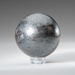 Genuine Polished Hematite 1.5" Sphere With Acrylic Display Stand