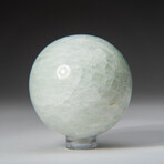 Genuine Polished Aquamarine 2" Sphere With Acrylic Display Stand