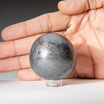 Genuine Polished Hematite 1.5" Sphere With Acrylic Display Stand