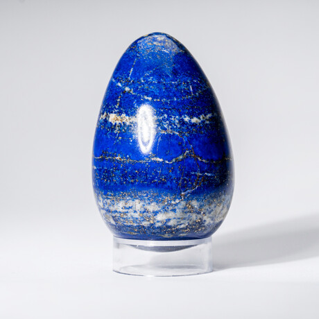 Genuine Polished Lapis Lazuli Egg With Acrylic Display Stand