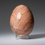 Genuine Polished Peach Moonstone 2.5" Egg With Acrylic Display Stand