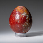 Geunine Polished Red Jasper 3" Egg With Acrylic Display Stand