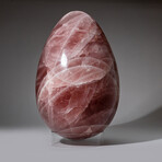 Huge Genuine Polished Rose Quartz Egg With Acrylic Display Stand // 70 lbs