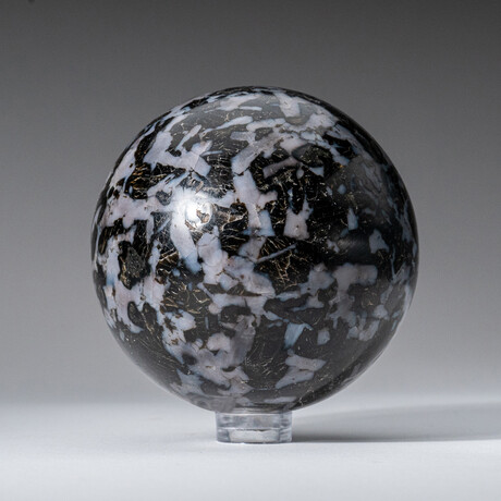 Genuine Polished Indigo Gabro 2.5" Sphere With Acrylic Display Stand