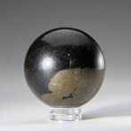 Genuine Polished Pyrite Stone 1.25" Sphere With Acrylic Display Stand