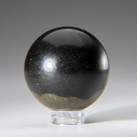 Genuine Polished Pyrite Stone 1.25" Sphere With Acrylic Display Stand