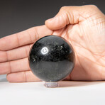 Genuine Polished Black Tourmaline 2" Sphere With Acrylic Display Stand