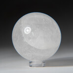 Genuine Polished Crystal Quartz 1.5" Sphere With Acrylic Display Stand