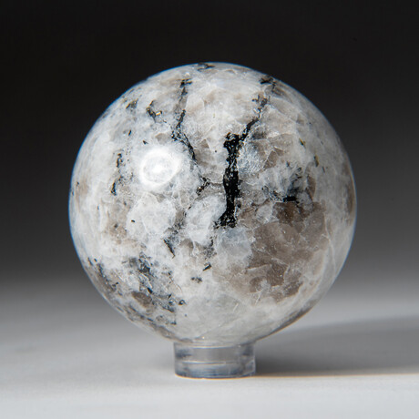 Genuine Polished Rainbow Moonstone 2" Sphere With Acrylic Display Stand