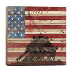 USA "Constitution" Flag (Iwo Jima War Memorial Background) // iCanvas (26"H x 26"W x 1.5"D)