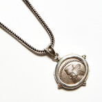 Ancient Persian Silver Coin Pendant // Parthia, 191-224 AD