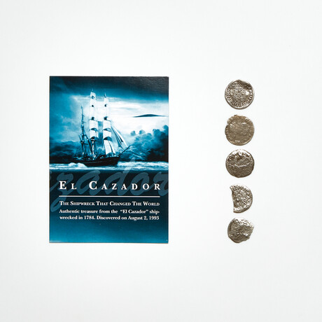 5 Silver Shipwreck Treasure Coins // El Cazador Wreck 1784