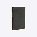 The Bifold Cardholder // Black Caviar with Red-Stitch