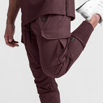 0437. TETRA-LITE™ Cargo High Rib Jogger // Faded Plum (S)