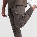 0437. TETRA-LITE™ Cargo High Rib Jogger // Deep Taupe (S)