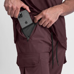 0437. TETRA-LITE™ Cargo High Rib Jogger // Faded Plum (S)