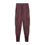 0437. TETRA-LITE™ Cargo High Rib Jogger // Faded Plum (S)
