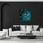 Koi Carp Fishes Print // Juliana Motzko (24"H x 24"W x 0.25"D)