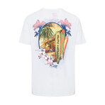 Tropical Longboard Graphic T-Shirt // White (S)