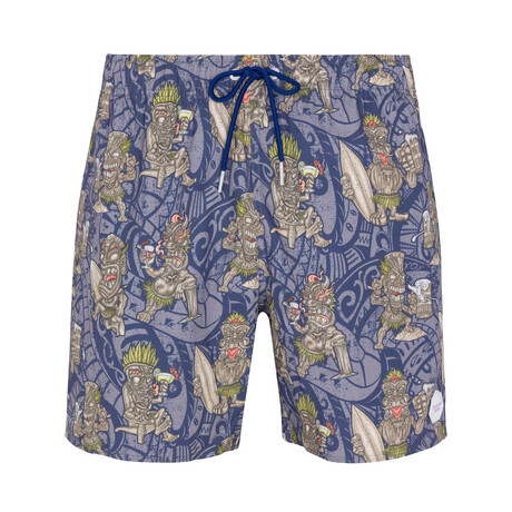 Tiki Drinking Party Shorts // Sodalite Blue (S)