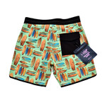 Classic Surfboards Board Shorts // Paradise Green (36)