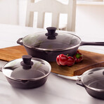 Cast Iron Skillet Set + Lids // Set of 3