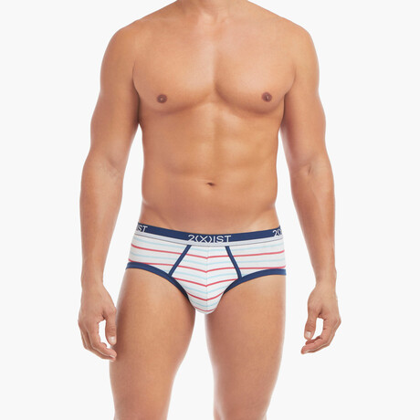 Stretch Low Rise Brief 4-Pack // Blue Topaz + Star Print + Rasberry Wine + Americana Pop (S)