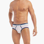 Stretch Low Rise Brief 4-Pack // Blue Topaz + Star Print + Rasberry Wine + Americana Pop (S)