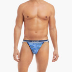 Stretch Jock Strap 4-Pack // Camelia + Festive Stripe + Dazzling Blue + Camo Print (S)