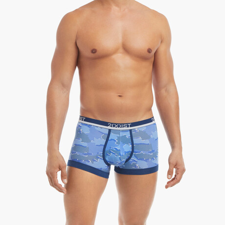 Stretch Trunk 4-Pack // Camelia + Festive Stripe + Dazzling Blue + Camo Print (S)