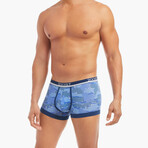Stretch Trunk 4-Pack // Camelia + Festive Stripe + Dazzling Blue + Camo Print (S)