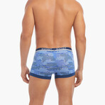 Stretch Trunk 4-Pack // Camelia + Festive Stripe + Dazzling Blue + Camo Print (S)